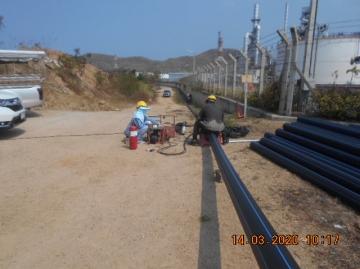 Install HDPE Water Line for Tranfer water from Temporary pound to T-13004-5 at T-COT Area