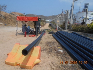 Install HDPE Water Line for Tranfer water from Temporary pound to T-13004-5 at T-COT Area