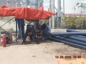 Install HDPE Water Line for Tranfer water from Temporary pound to T-13004-5 at T-COT Area