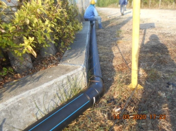 Install HDPE Water Line for Tranfer water from Temporary pound to T-13004-5 at T-COT Area