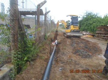 Install HDPE Water Line for Tranfer water from Temporary pound to T-13004-5 at T-COT Area